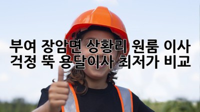 부여 장암면 상황리 원룸 이사? 걱정 뚝! 용달이사 최저가 비교